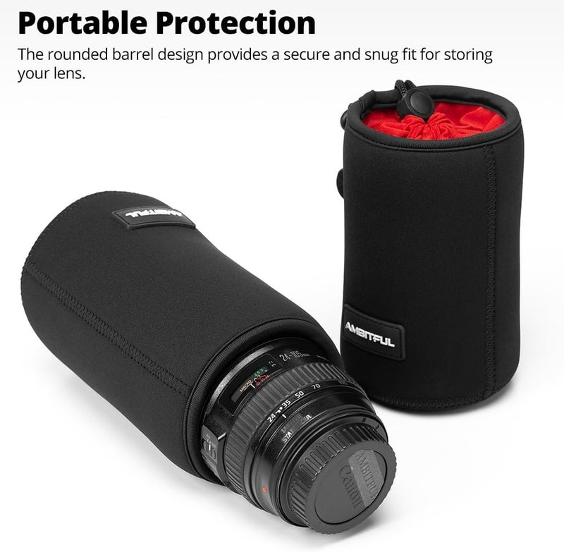 AMBITFUL Lensball Bag, Lens Case Pouch, Thick Protective Neoprene for DSLR Camera Lens, Compatible with Nikon, Sigma, Pentax, Sony, Fuji, Panasonic, 7artisans, etc. (11x11.5in LP-28) - Image 4